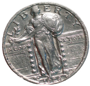 🇺🇸 1928-D Standing Liberty Quarter Choice AU ++ Denver Mint Silver 25c USA
