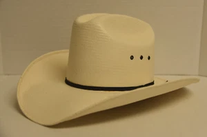 SHANETUNG - GENUINE HANDWOVEN TAN COWBOY HAT - Men/Women - SIZE 6 5/8 (USA) - Picture 1 of 16
