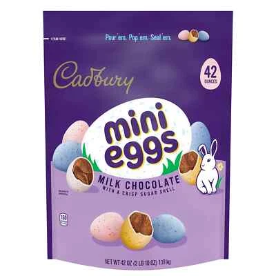 Cadbury MINI EGGS Milk Chocolate w/a Crisp Sugar Shell 42 OZ Bag Easter Candy!🐇 - Image 1 of 4