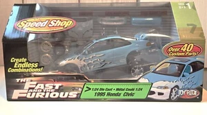 Joy Ride Speed Shop 1:24 Fast and Furious 1995 Honda Civic Die Cast Blue/White - Picture 1 of 4