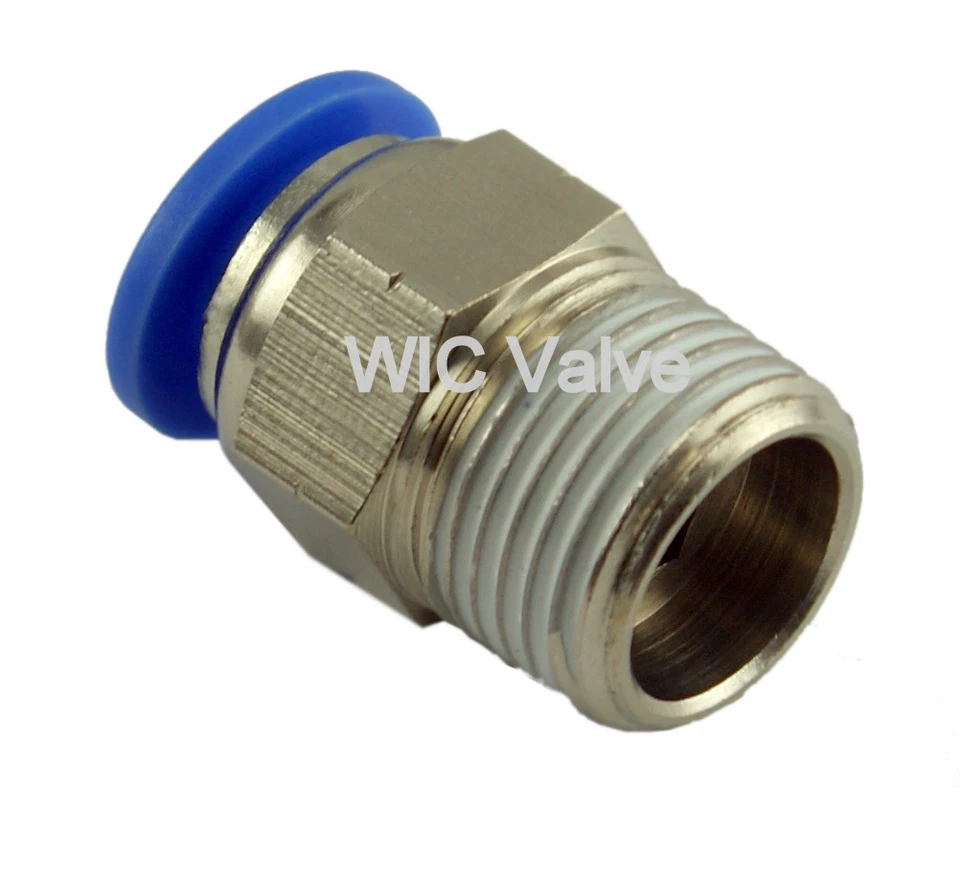 Male Connector Push In To Connect Fitting Tube OD 3/8" X NPT 1/4" 5 Pieces  - Image 1 of 2