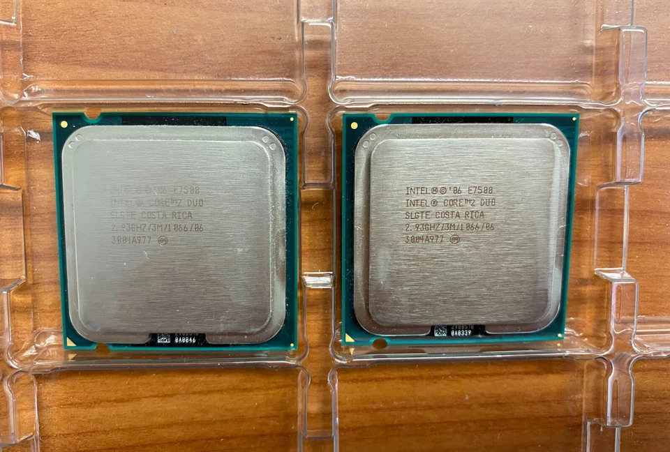 LOTE DE 2 SLGTE Intel Core 2 Duo E7500 2,93 GHz Dual-Core LGA775 CPU Procesadores Foto 1 de 1