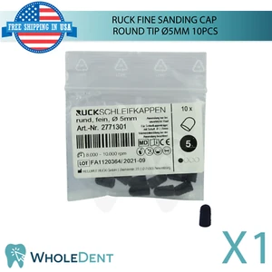 Ruck Fine Grit Sanding Cap Round Tip Ø5mm 10pcs Filing Dry Smoothing Rustproof - Picture 1 of 4