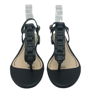 POUR LA VICTOIRE "ENORA" Black Leather Sandals Size 7.5 - Picture 1 of 12