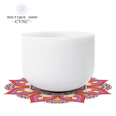 CVNC 432Hz 8"C Root Chakra Frosted Quartz Crystal Singing Bowl with Mallet - Image 1 of 4