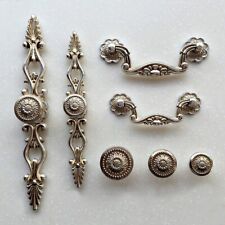 French Shabby Chic Dresser Drawer Knob Pull Antique Silver Kitchen Cabinet Pull 