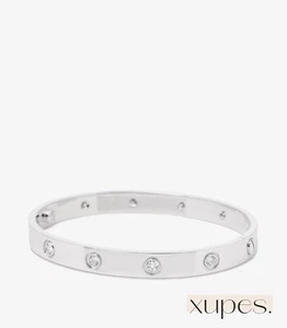 Cartier 10 Diamond 18ct White Gold Love Bangle size 17 - Picture 1 of 10