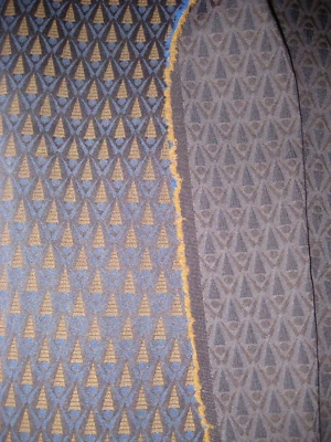 Jaquard kleines Muster  Stretch 130 cm breit / 180 cm lang blau/ocker - Bild 1 von 4