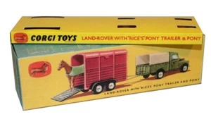 Corgi toys boîte box repro gift set 2 land rover with rice's pony trailer pony - Foto 1 di 1