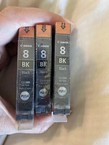 Lotto di 3 NUOVISSIME IN PLASTICA Canon 8 nero ricarica CLI-8BK - Foto 1 di 12