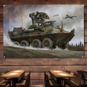 Cartel antitanque vehículo blindado ligero USMC LAV-AT Panzer arte pancarta bandera colgante - Imagen 1 de 5