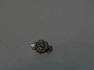 Chiusura a 2 fili 9 mm "Rosa" piastra argento - Foto 1 di 1