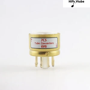 Un tubo de vacío chapado en oro 7C5 a 6V6 convertidor enchufe - Imagen 1 de 11