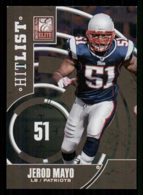 2011 Donruss Elite Hit List Gold #14 Jerod Mayo /999 - Image 1 of 2