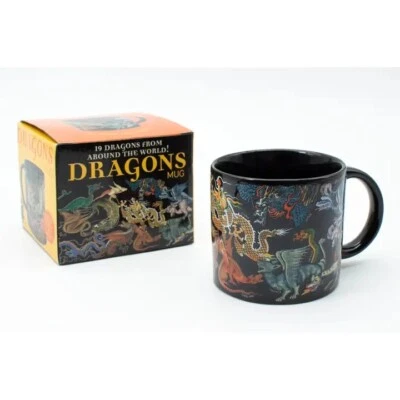 THE UNEMPLOYED PHILOSOPHERS GUILD Dragons Mug – 19 Dragons from Around the World, 14oz Ceramic, Unique Gift