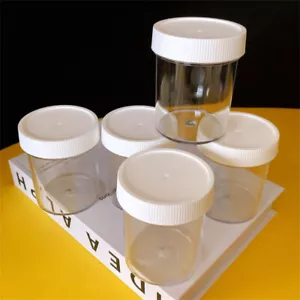 Plastic Storage Jars Screw-on Lids Refillable Pots Makeup Container 120/200ml - Picture 1 of 14