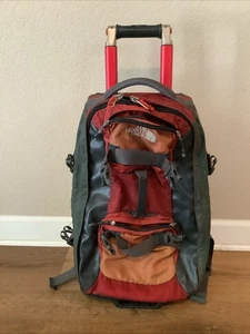 The North Face Long Haul Rollkoffer Reisetasche grau rot 21x13x7" DEFEKTE RÄDER - Bild 1 von 12