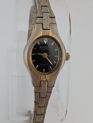 Reloj Nelsonic Vintage Mujer Caja 18mm Esfera Negra Banda 7" - Batería Nueva Foto 1 de 4