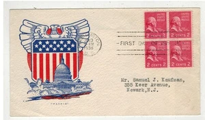 1938 PRESIDENTIAL SERIES JOHN ADAMS 806-GP18 PAVOIS CAPITOL BUILDING - Picture 1 of 1
