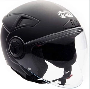 MMG Motorcycle Scooter Pilot Open Face Flip-Up Helmet DOT - Matte Black (Medium) - Foto 1 di 4
