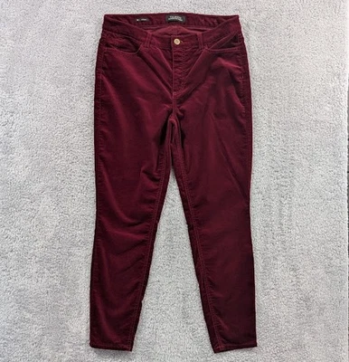 Jeggings femininos Talbots tamanho 8 veludo borgonha elástico impecável cinco bolsos - Imagem 1 de 4