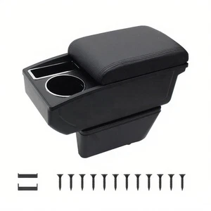Armrest Box For Seat Ibiza 6j 6l Double Layer Space Storage Box With Cup Holder - Picture 1 of 8
