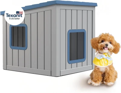 Casa para perros interior y exterior con techo resistente a la intemperie pisos extraíbles para t pequeño Foto 1 de 4