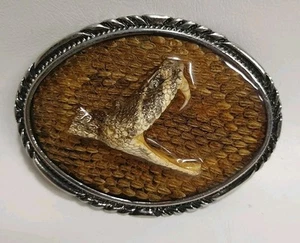 Vintage Authentic USA Rattle Snake Head Belt Buckle Texas Western Cowboy - Picture 1 of 15