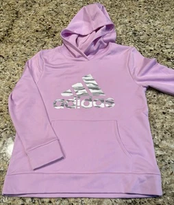 Adidas Pink Hooded Sweatshirt Size 14 YL Kids Girls Youth Large Hoodie - Picture 1 of 3