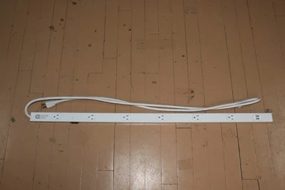 Tira de alimentación eléctrica comercial de 6 salidas 2 USB blanca LTS-6Z1320-2U Foto 1 de 4