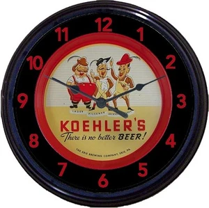 "Reloj de pared Koehlers Beer Erie PA Lager pilsner Jacksons nuevo 10" - Imagen 1 de 1