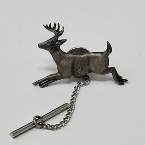 Vintage Sid Bell Sterling Silver Deer Tie Tack Lapel Pin - Picture 1 of 4