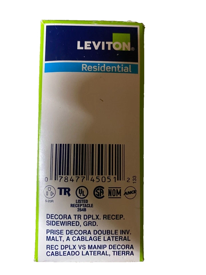 Leviton AFCI & GFCI Tamper-Resistant Duplex Receptacle 20A Black T5825-E - Image 1 of 4