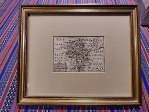 Antiguo mapa de Staffordshire 1632 por VAN DEN KEERE "Miniatura de velocidad" enmarcado + texto - Imagen 1 de 7