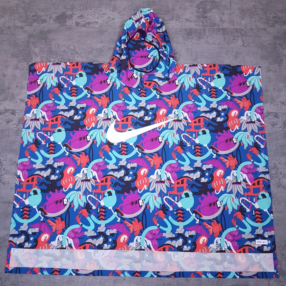 Nike Marathoner Tokyo Floral Multi Color Poncho Jacket Cz7725-010 Size S/m