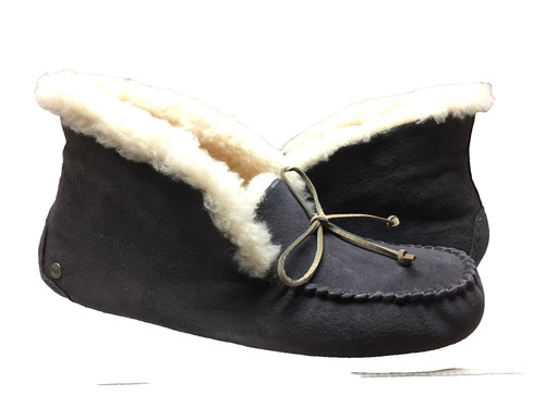UGG ALENA NIGHTFALL SHEARLING FODERATO MOCASSINO PANTOFOLE US 7 EU 38 UK 5