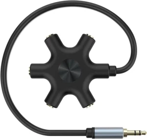 5-Way 3.5mm Audio Splitter Adapter for Headphones, Connect 5 Devices - & More - Picture 1 of 6