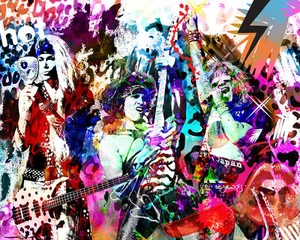 Steel Panther Kunstdruck, Steel Panther Leinwand, Michael Starr, Umhängetasche, Lexi Foxx - Bild 1 von 8