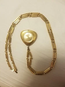 Vintage Lucerne Magnetic Gold Plated Manual Wind Necklace Watch - Picture 1 of 11