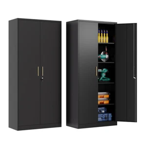 Metal Storage Cabinet with long handle ,71 Garage Storage Cabinet with Lock - Picture 1 of 6
