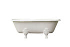 Double Ended 72” White Antique Inspired Cast Iron Porcelain Clawfoot Bathtub 