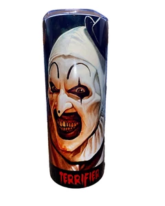 Terrifier Face Knife & Horn 20oz oz 20 oz. 20oz. Skinny Sublimation Tumbler NIB - Picture 1 of 5