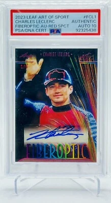 F1, LEAF FIBEROPTIC CARD SIGNED CHARLES LECLERC 2/6 WITH PSA AUTHENTICATION - Image 1 of 3