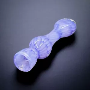 Pipa Chillum in vetro soffiato a mano con vortice viola lavanda 3,5” - 3,8” | Made in USA - Foto 1 di 6