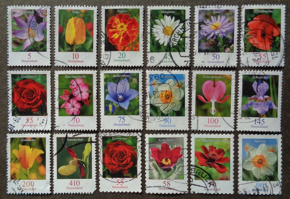 GERMANY	2005-11 used flowers series, inc high denomination. We combine shipping - Image 1 of 1