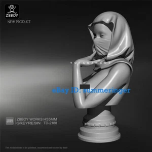 55mm Sexy Masked girl Bust Statue Resin Model Kits Unpainted YUFAN Model TD-2188 - Picture 1 of 4