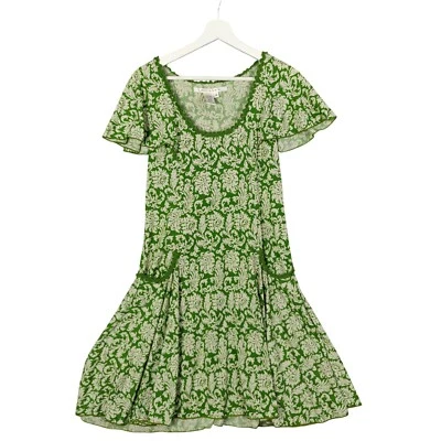 Max Studio ретро зеленый цветочный платье флаттер рукав коттеджкор прерии женщин M - Изображение 1 из 4