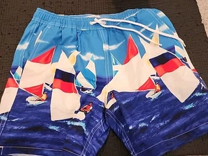 J. CREW 6'' Stretch Swim Trunk In Red/ White Blue Sale Boat Men Size S NEW - Picture 1 of 6