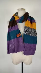 MISSONI SCIARPA LANA DONNA WOOL SCARF WOMAN MADE IN ITALY CASUAL VINTAGE - Photo 1 sur 6