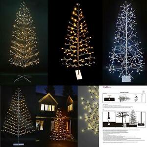 120cm árbol de Navidad Abedul Cálido Luces LED Decoración Interior Al Aire Libre